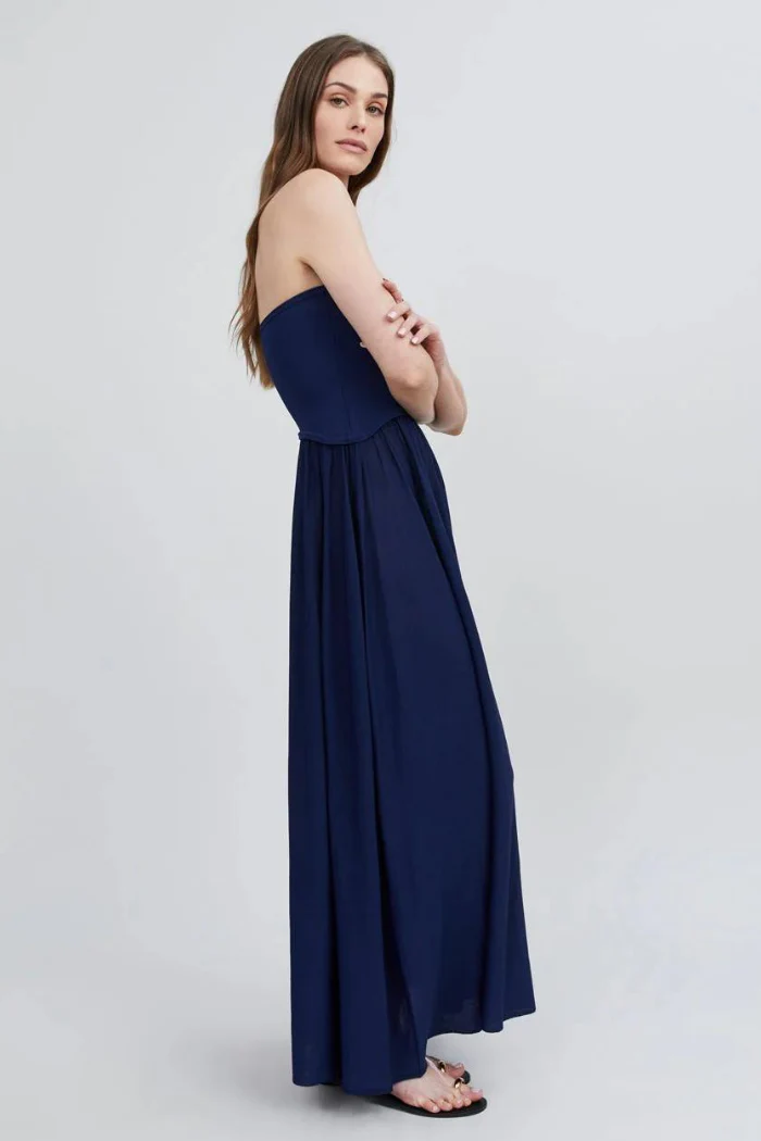 Solid & Striped Soglio Strapless Color-Block Maxi Dress - Black/White - Image 8