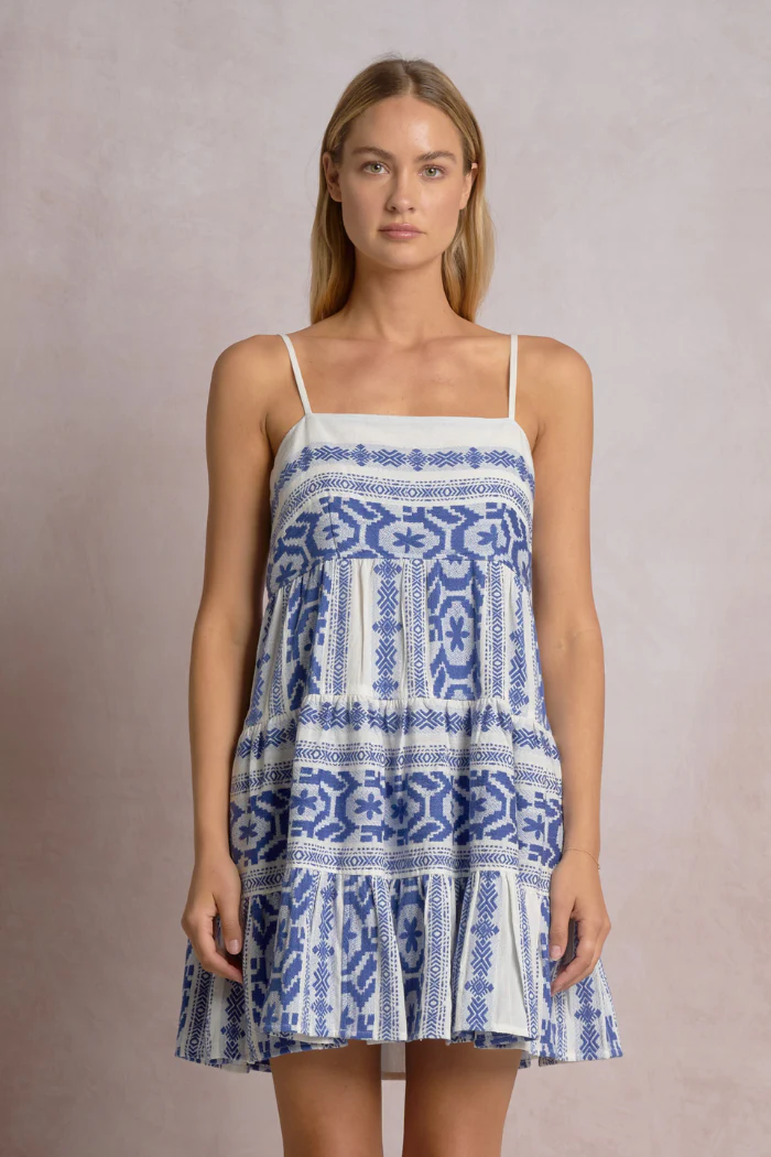 Tiered Aztec Print Dress