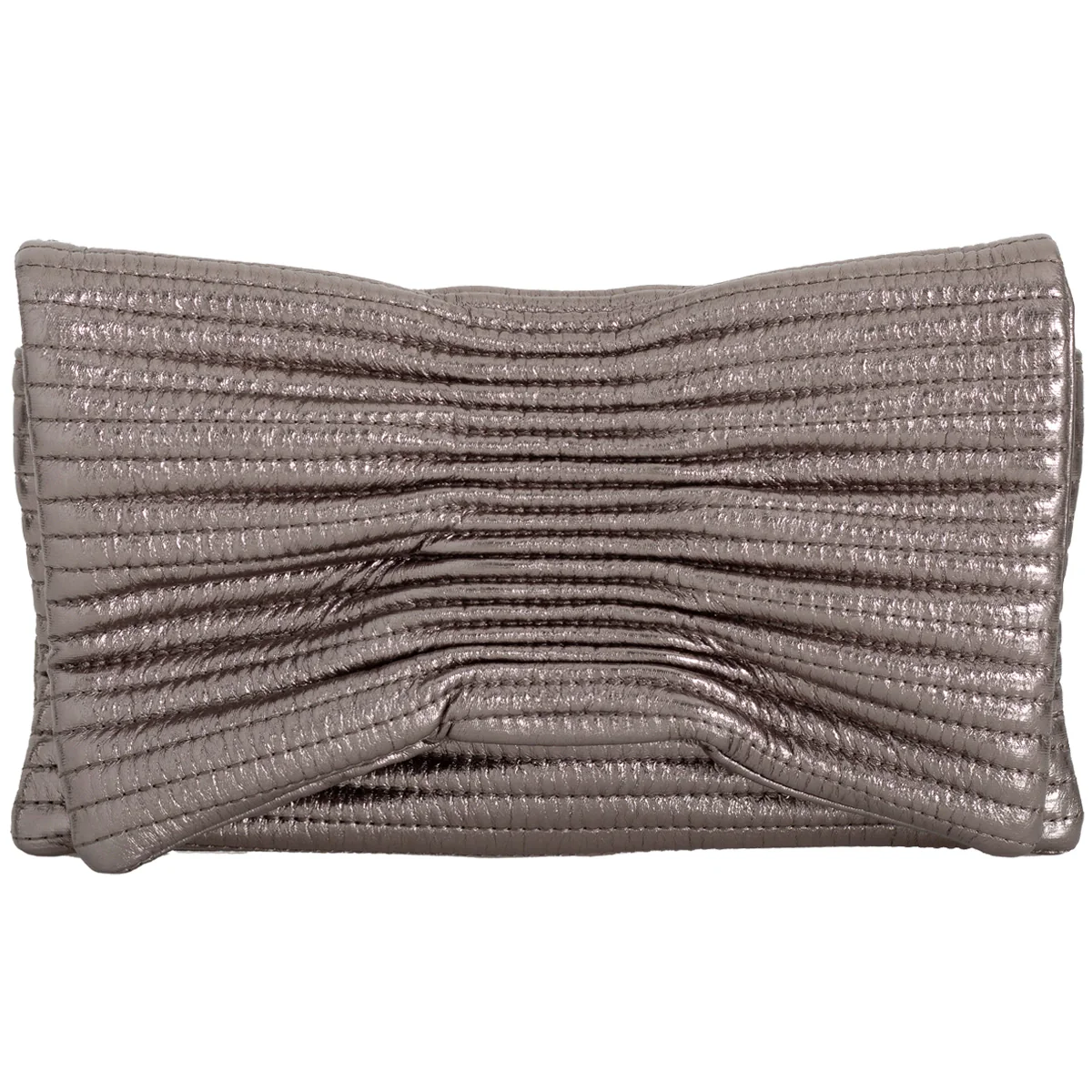 Vegan Leather Quilted Envelope Clutch - Image 2