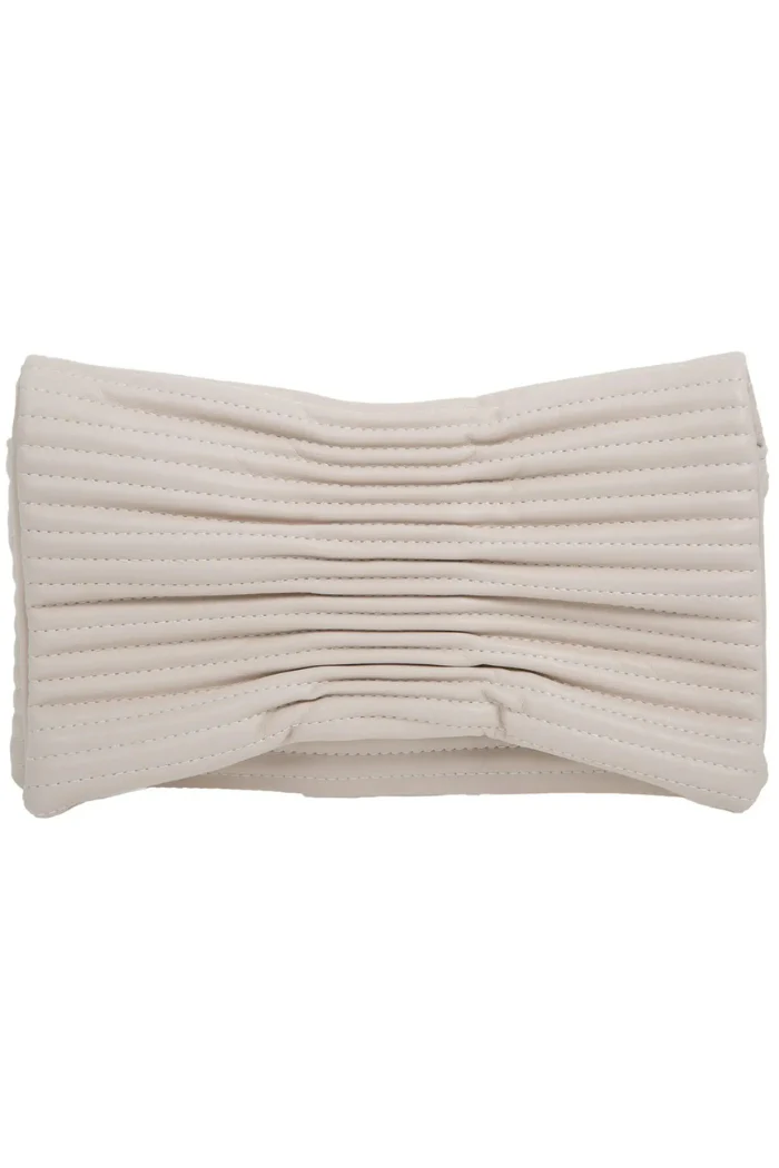 Vegan Leather Quilted Envelope Clutch - Image 3