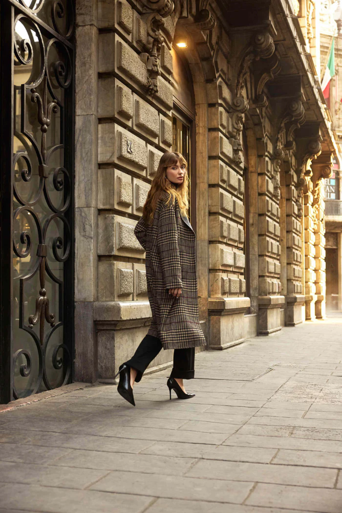 Wool Blend Plaid Double-Faced Coat - Image 2
