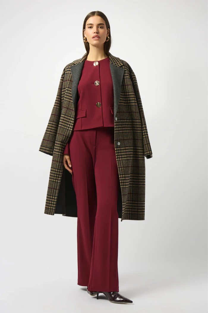 Wool Blend Plaid Double-Faced Coat - Image 3