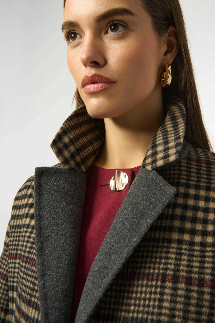 Wool Blend Plaid Double-Faced Coat - Image 5