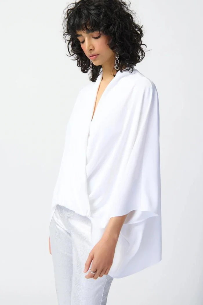 Woven Dolman Sleeve Wrap Top - Image 2