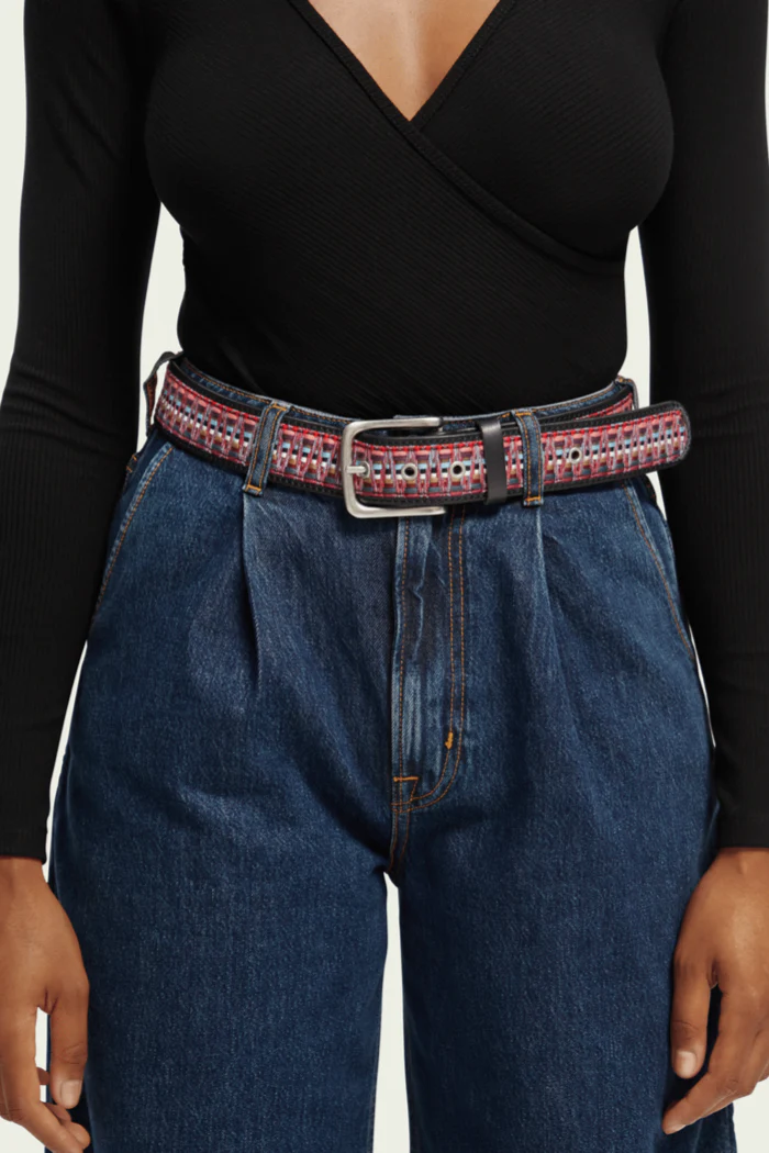 Woven Tape Leather Belt