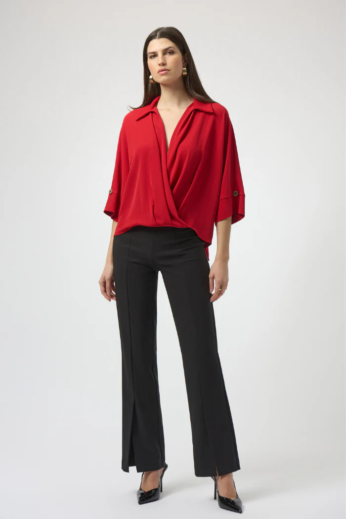 Woven Twill Boxy Wrap Top - Image 7