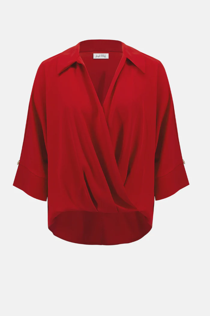 Woven Twill Boxy Wrap Top - Image 9