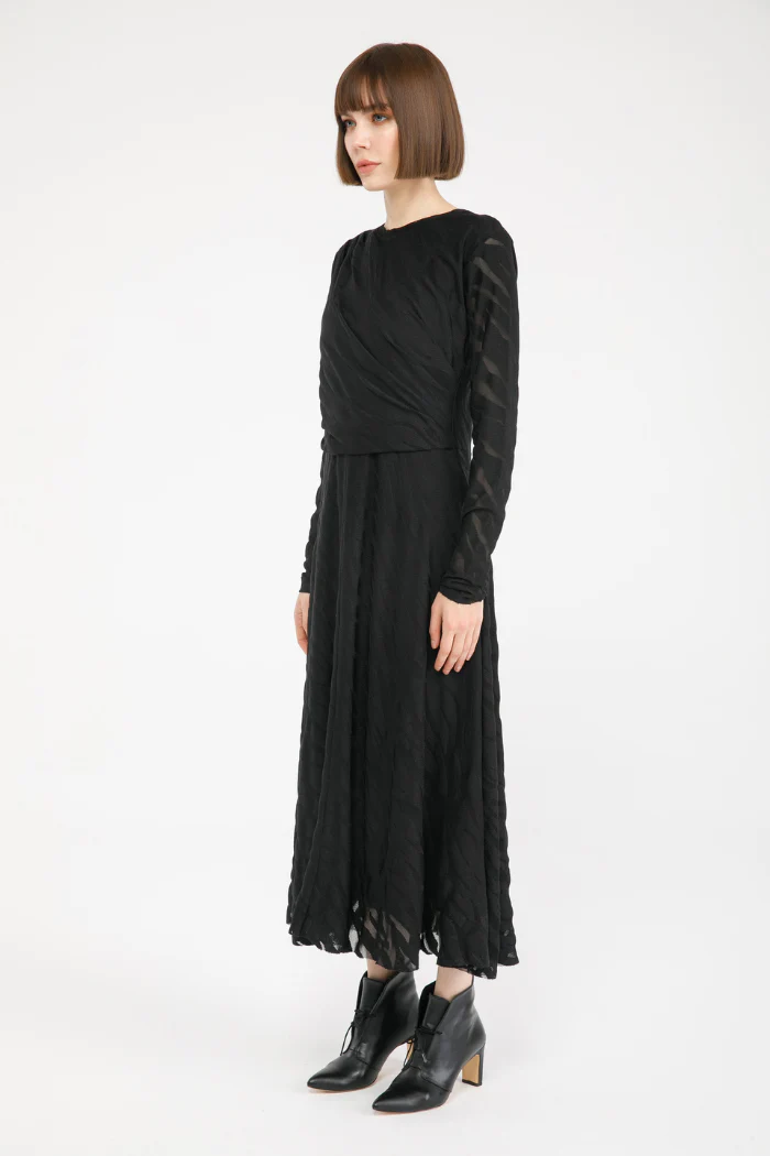 Zebra Drapey Mesh Dress - Image 3